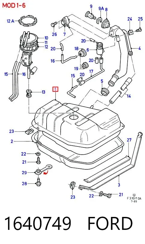 Паливний бак Ford Escort IV