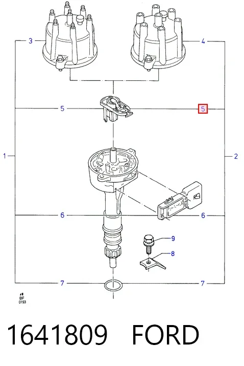 Бігунок (ротор) розподільника запалювання 1641809 Ford