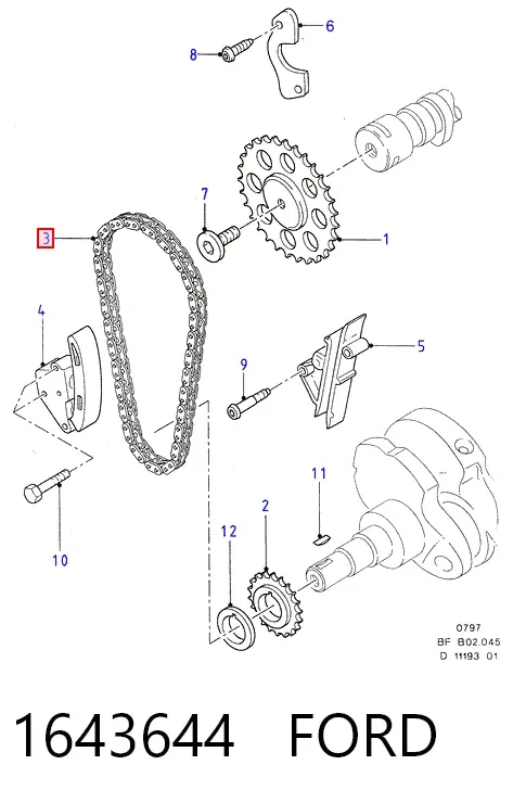 Ланцюг ГРМ 1643644 Ford
