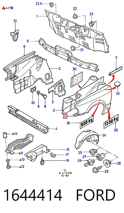 Крило переднє ліве 1644414 Ford