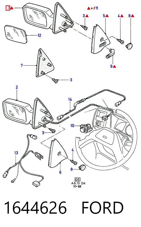 Ліве бокове дзеркало Ford Escort IV
