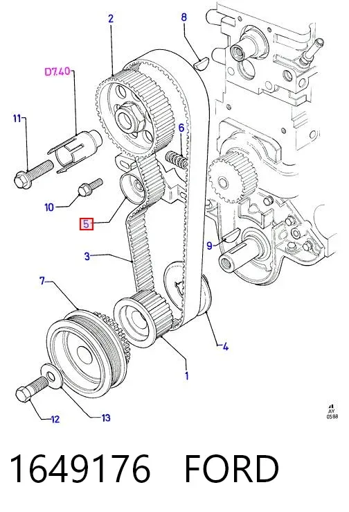 Натягувач ременя ГРМ 1649176 Ford