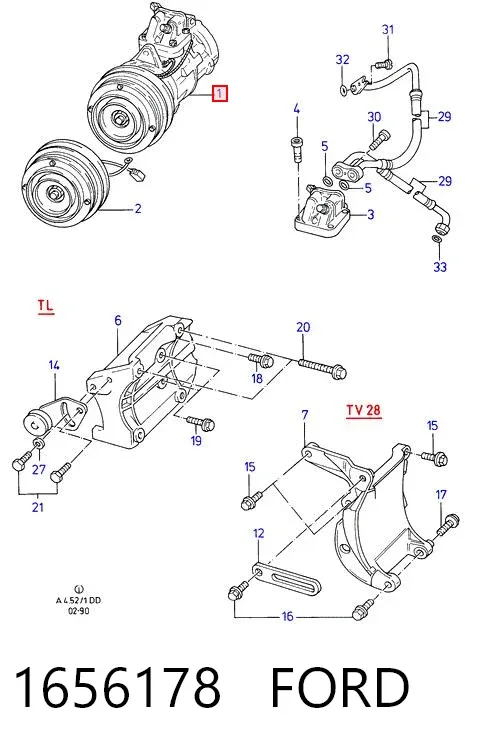 Компресор кондиціонера 1656178 Ford