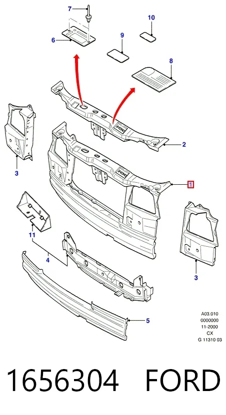 Рамка радіатора Ford Fiesta Mk3