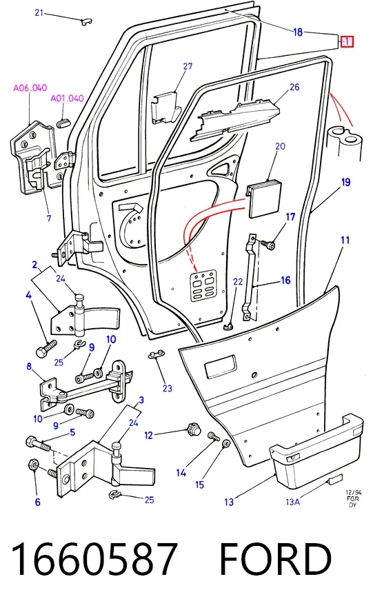 Двері передні ліві Ford Transit IV