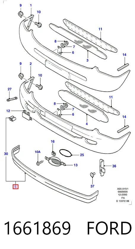 Передній бампер Ford Escort V