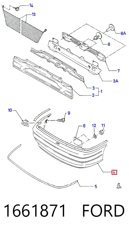 Задній бампер 1661871 Ford