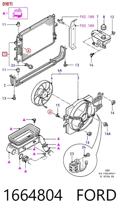 Радіатор 1664804 Ford