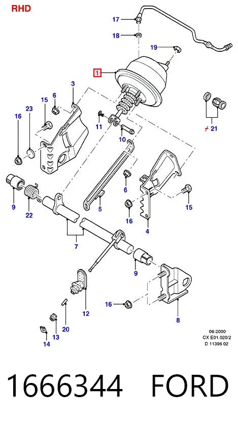 Підсилювач гальм 1666344 Ford
