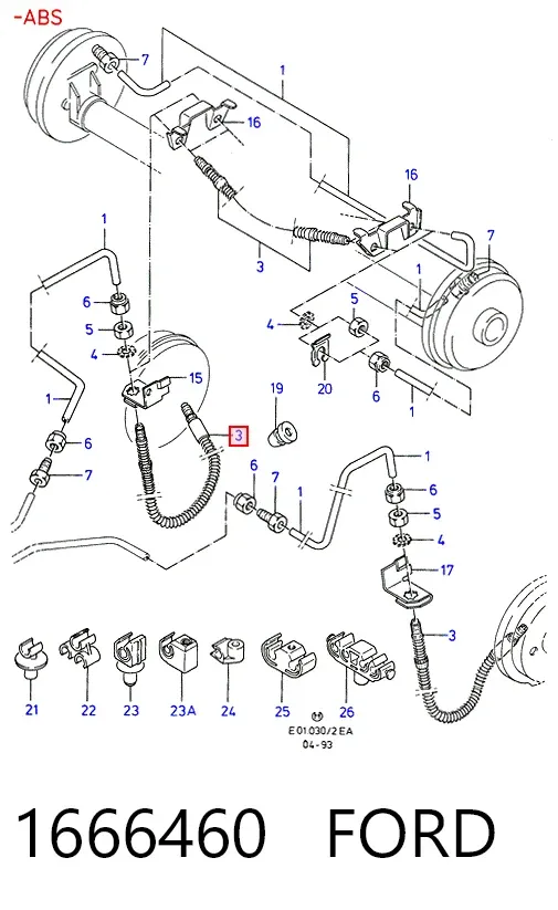 Гальмівні шланги передні 1666460 Ford