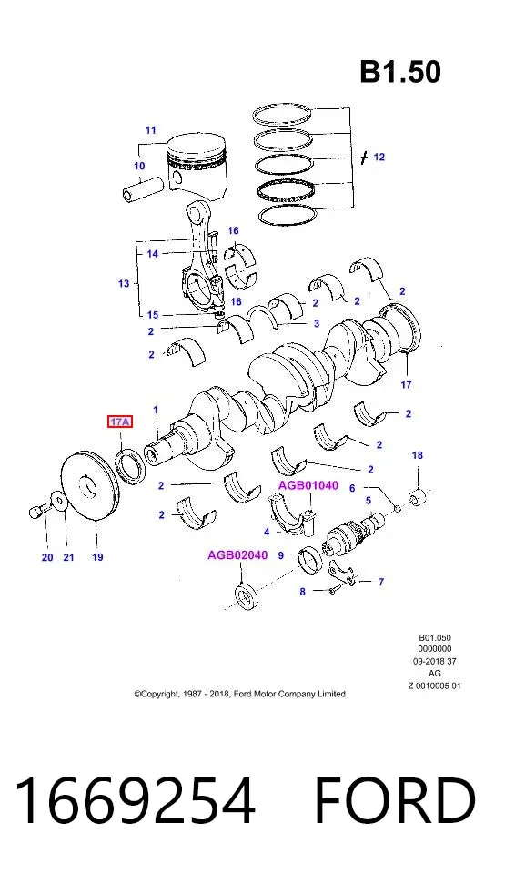 Сальник коленвалу 1669254 Ford
