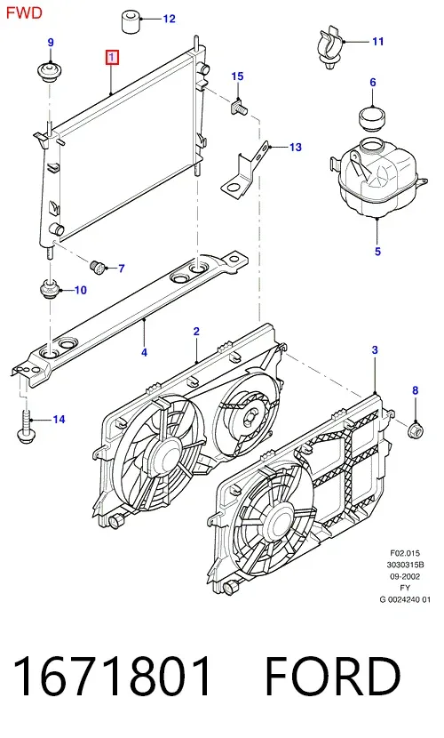 Радіатор 1671801 Ford
