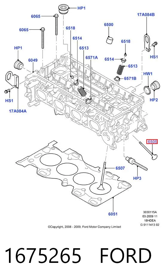 Клапан випускний 1675265 Ford