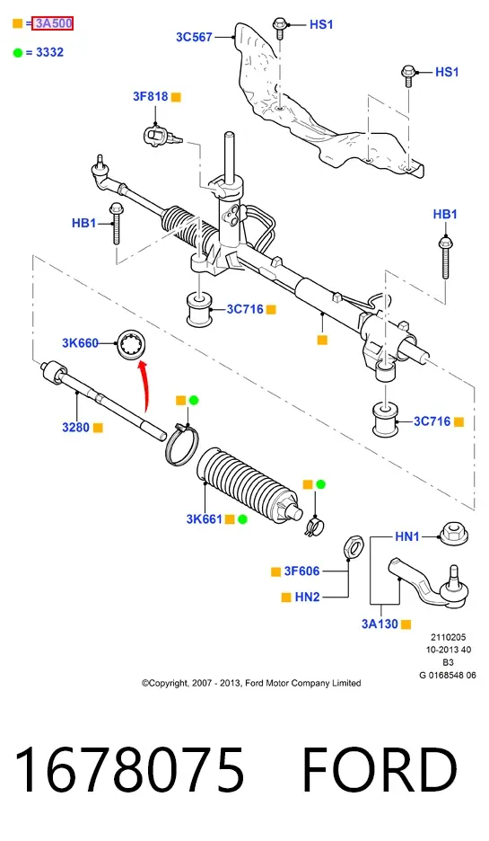 Рульова рейка 1678075 Ford