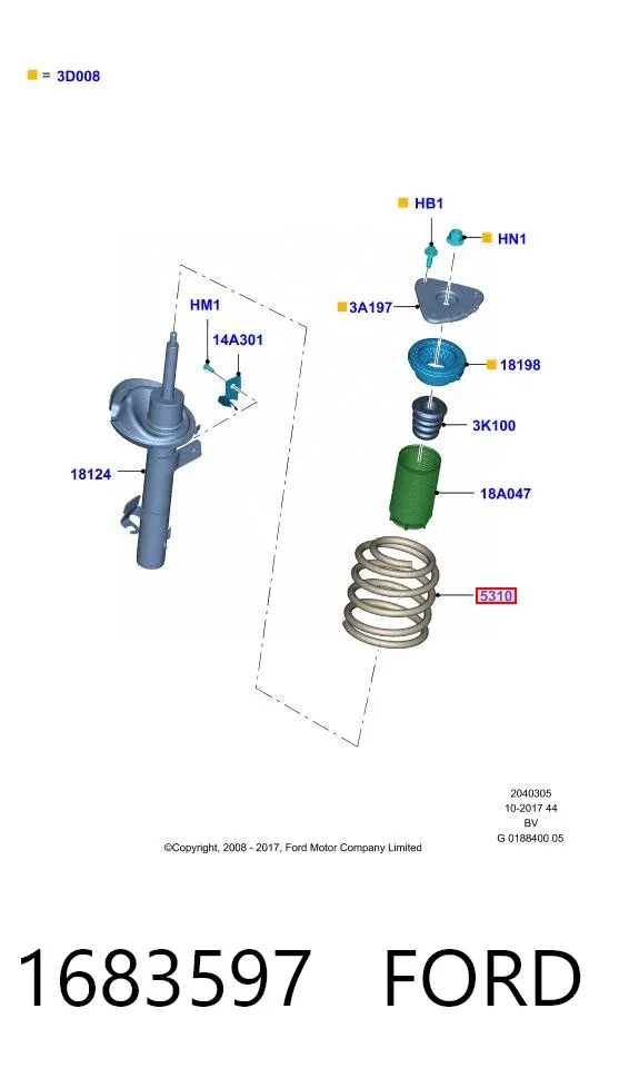 Пружина передня 1683597 Ford