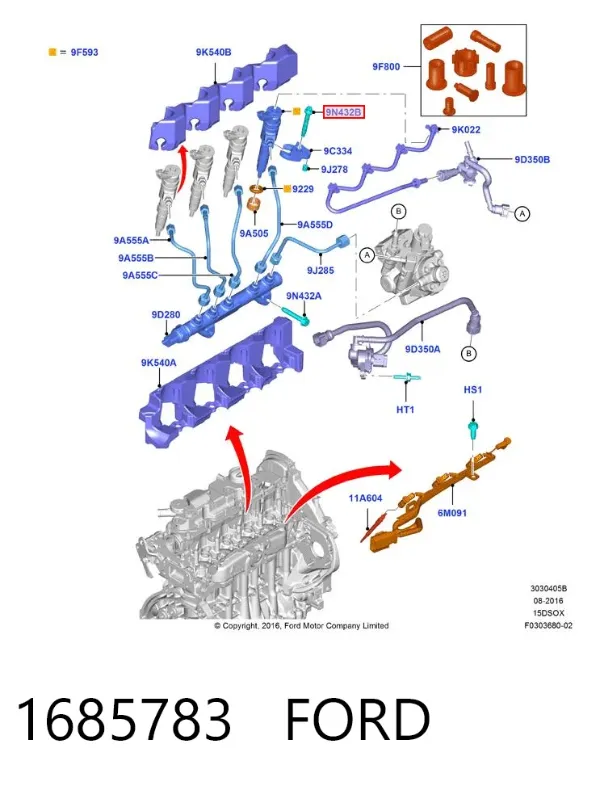 Болт кріплення форсунки 1685783 Ford