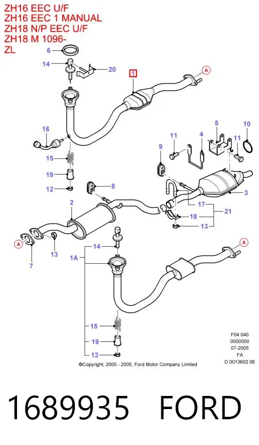 Каталізатор 1689935 Ford