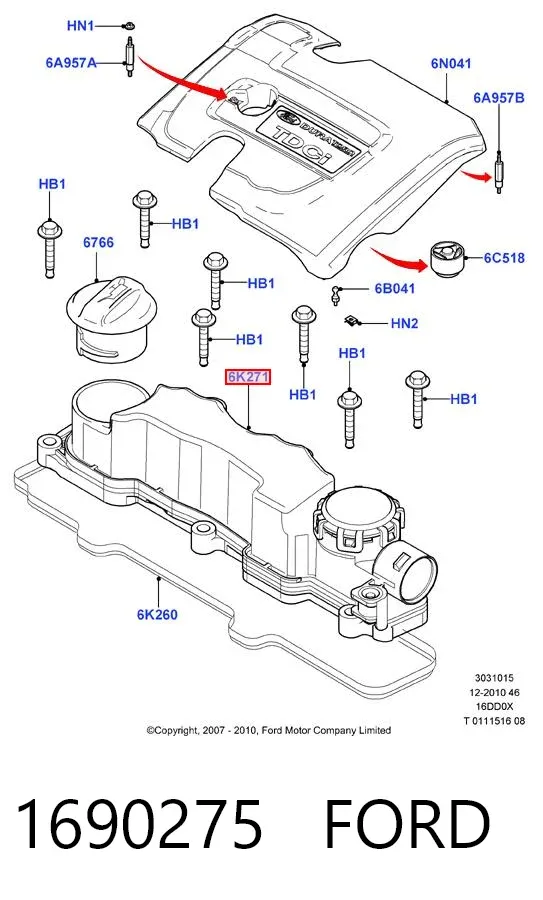 Клапанна кришка 1690275 Ford