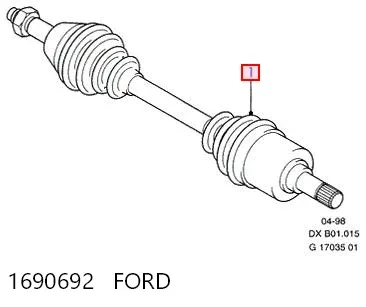 Ліва піввісь 1690692 Ford