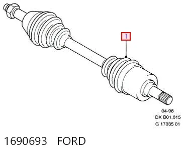 Ліва піввісь 1690693 Ford