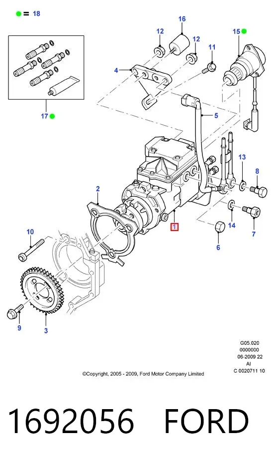 Паливний насос високого тиску 1692056 Ford