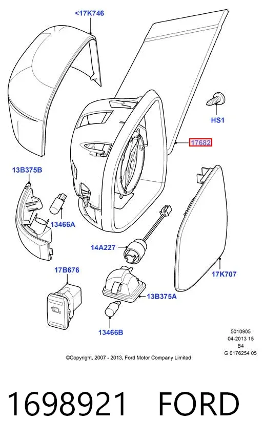 Дзеркало праве 1698921 Ford