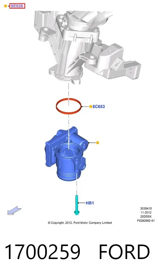 Дросільна заслінка 1700259 Ford