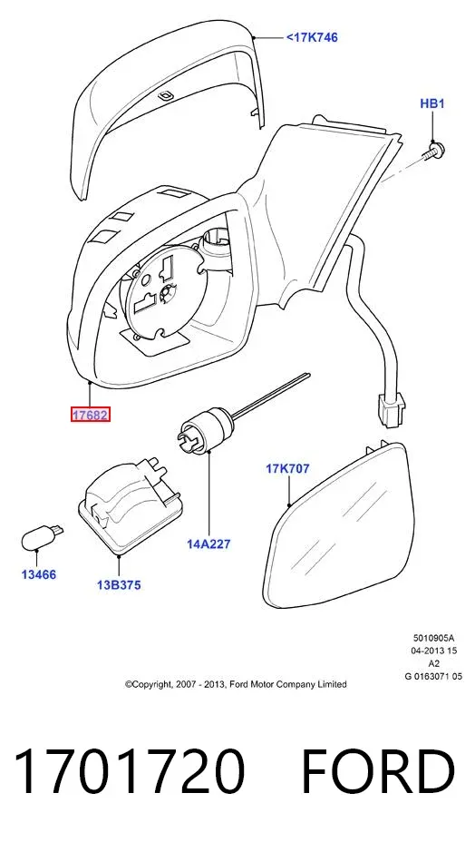 Дзеркало праве 1701720 Ford