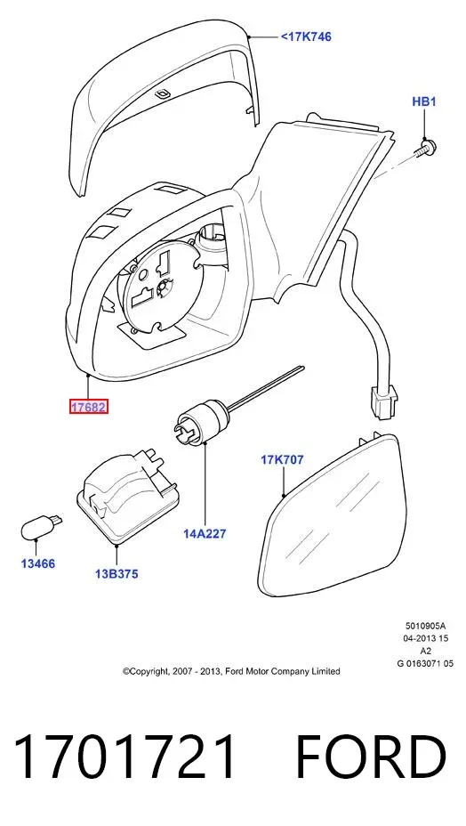 Дзеркало праве 1701721 Ford