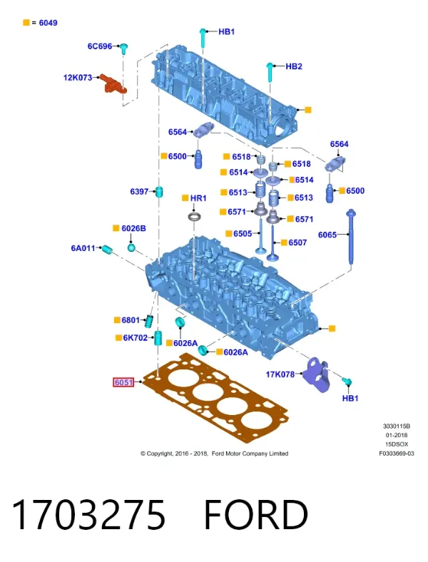 Прокладка ГБЦ 1703275 Ford