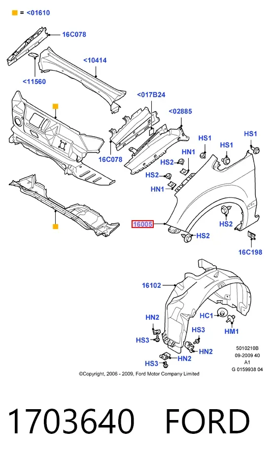 Крила 1703640 Ford