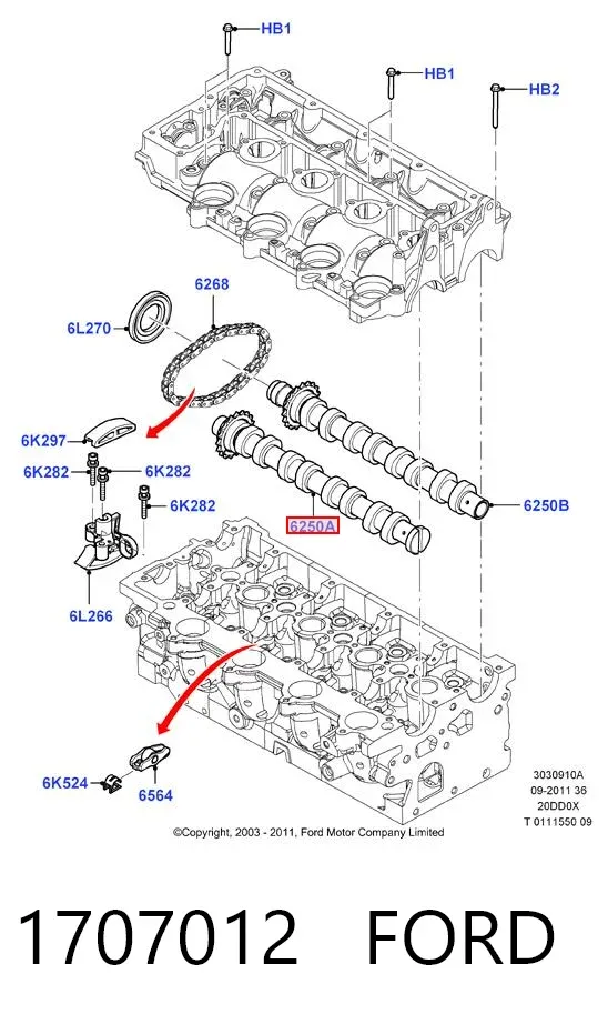 Розподільний вал впускний 1707012 Ford