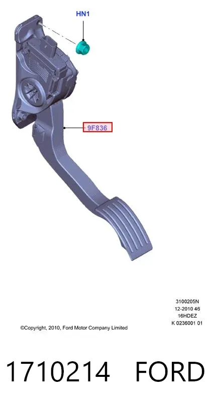 Педаль газу 1710214 Ford