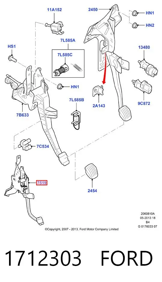 Головний циліндр зчеплення 1712303 Ford