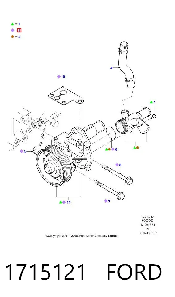 Помпа 1715121 Ford