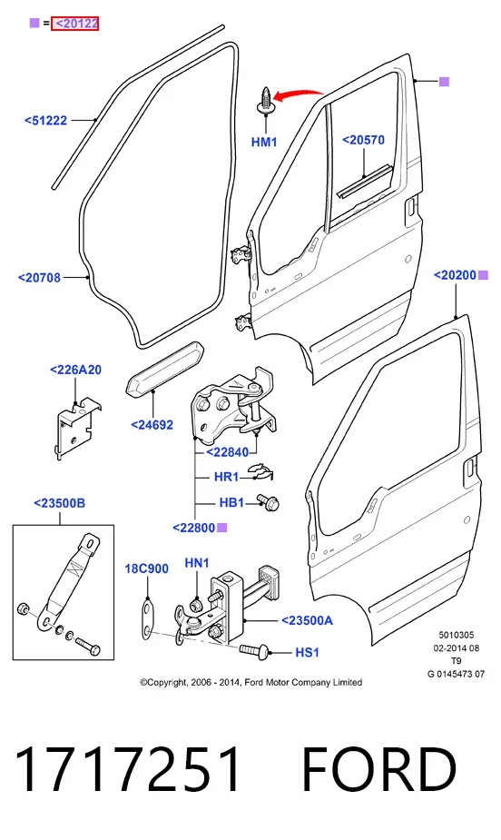 Двері передні ліві 1717251 Ford
