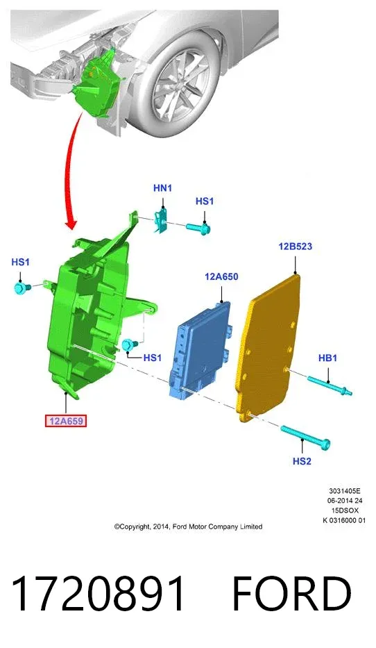 Корпус блока запобіжників 1720891 Ford