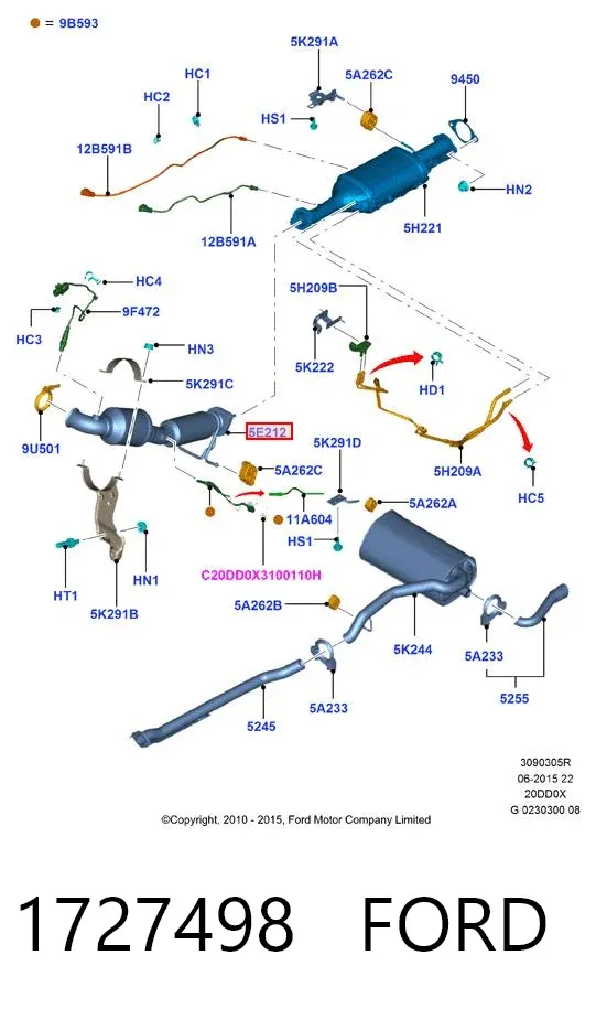 Каталізатор 1727498 Ford