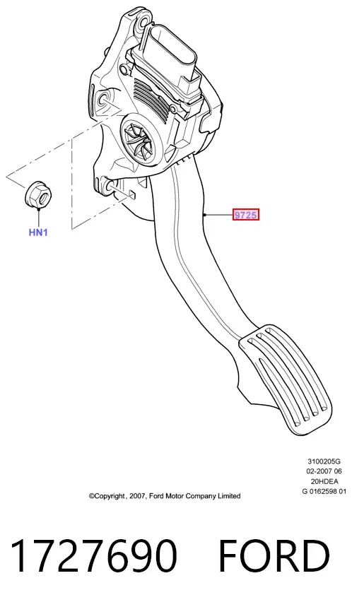 Педаль газу 1727690 Ford