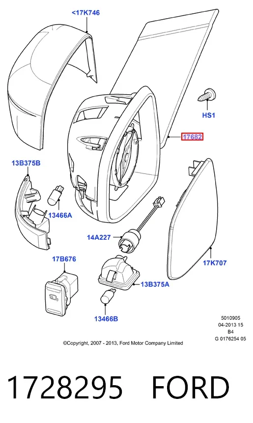 Дзеркало праве 1728295 Ford