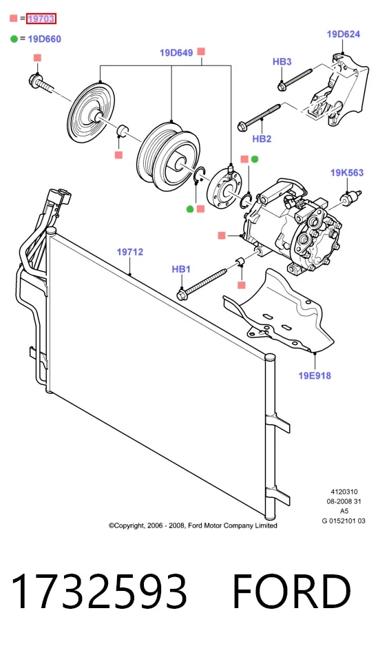 Компресор кондиціонера 1732593 Ford