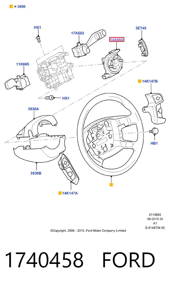Шлейф керма 1740458 Ford