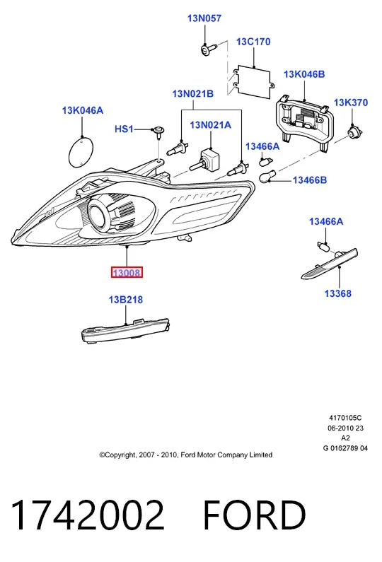 Фара права 1742002 Ford