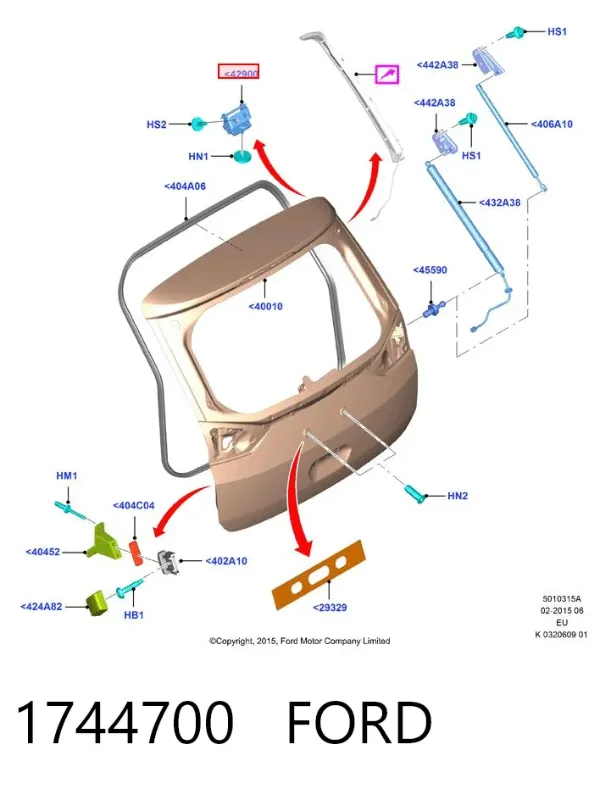 Петля кришки багажника 1744700 Ford