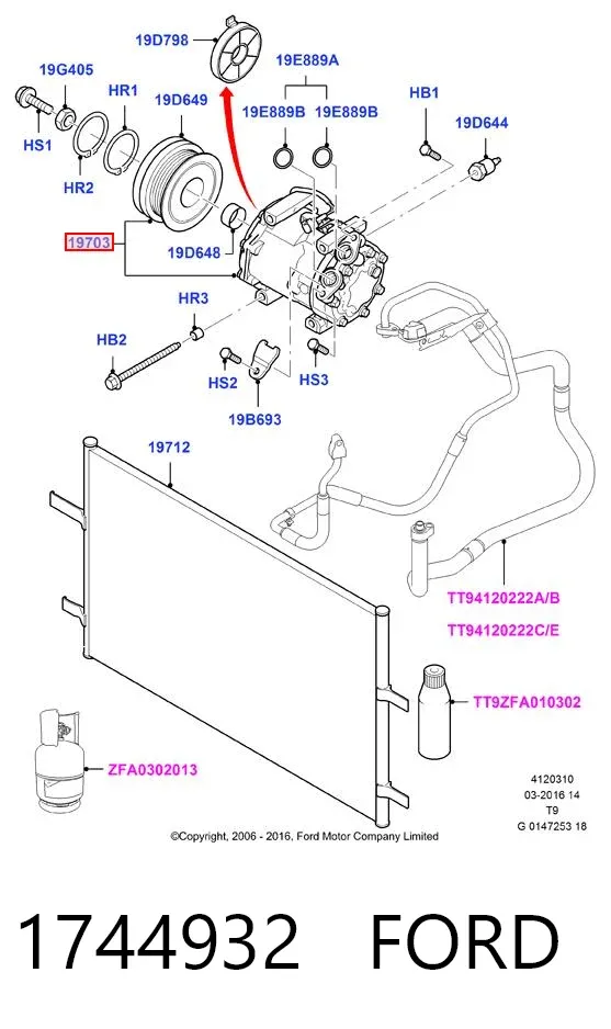 Компресор кондиціонера 1744932 Ford