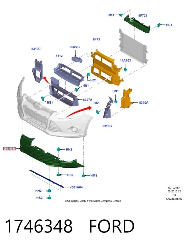 Захист бампера переднього 1746348 Ford