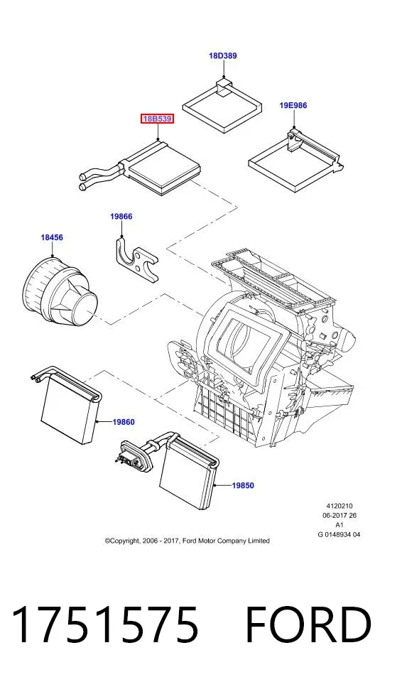 Радіатор пічки 1751575 Ford