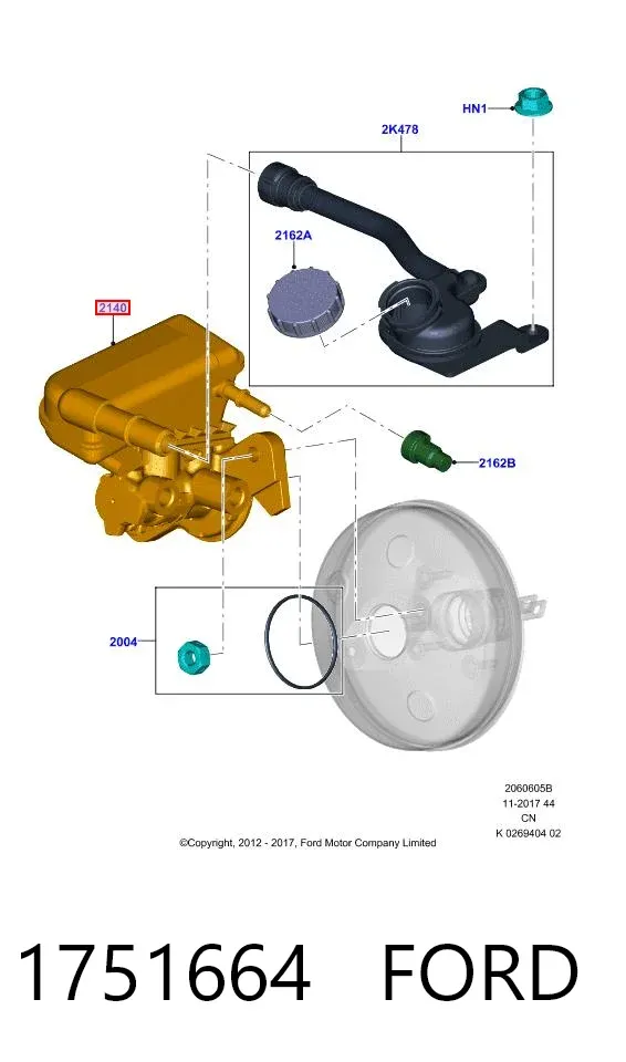 Головний гальмівний циліндр 1751664 Ford