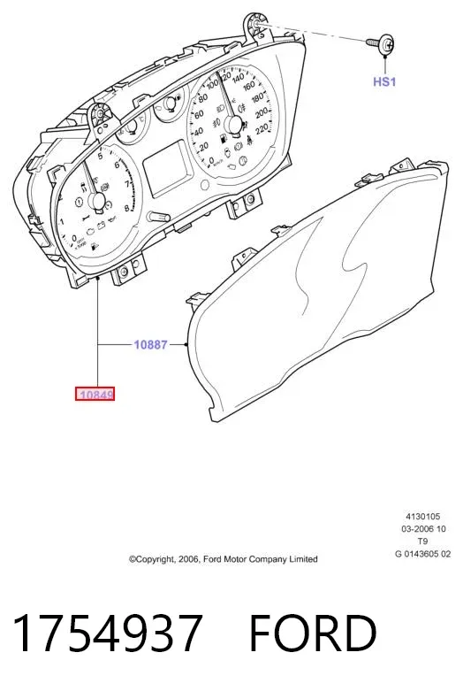 Приладова дошка-щиток приладів 1754937 Ford