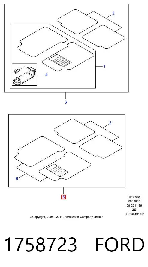 Коврики 1758723 Ford